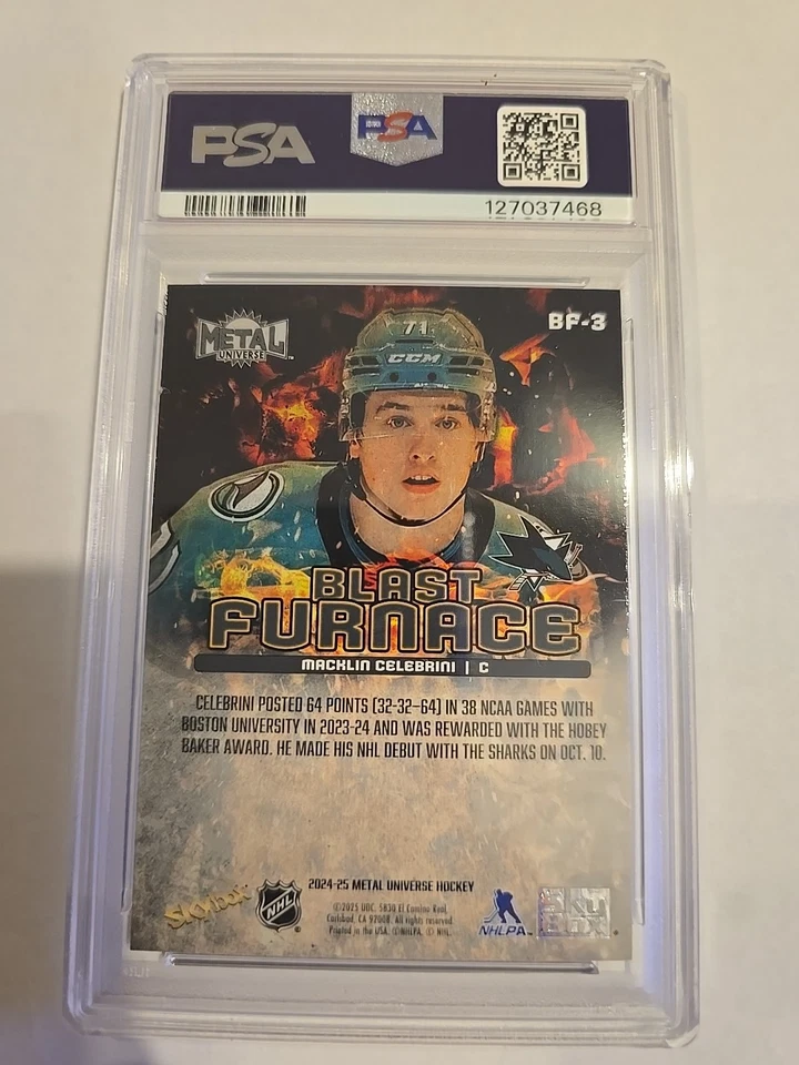 Skybox Metal Universe 2024-25 - Alto horno Macklin Celebrini #BF-3 (RC) Foto 2 de 2