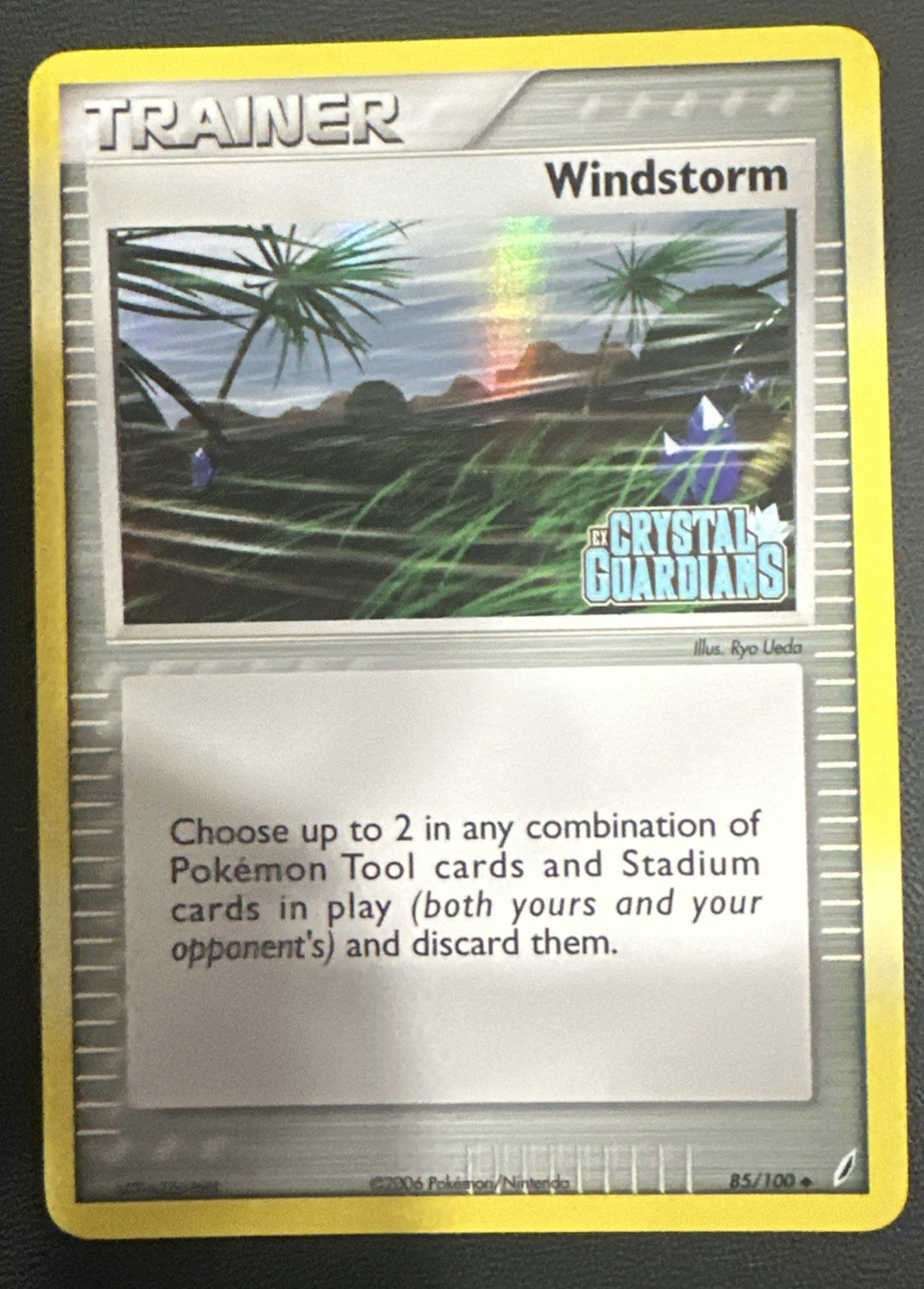 Pokemon Windstorm Crystal Guardians 85/100 MP (but has a crease) Reverse Stamped