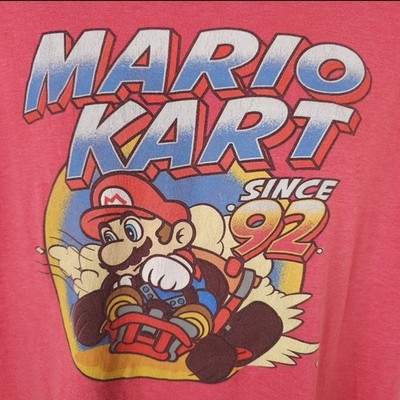 Super Mario Kart Since 92 Red Crew Regular T-Shirt 2XL