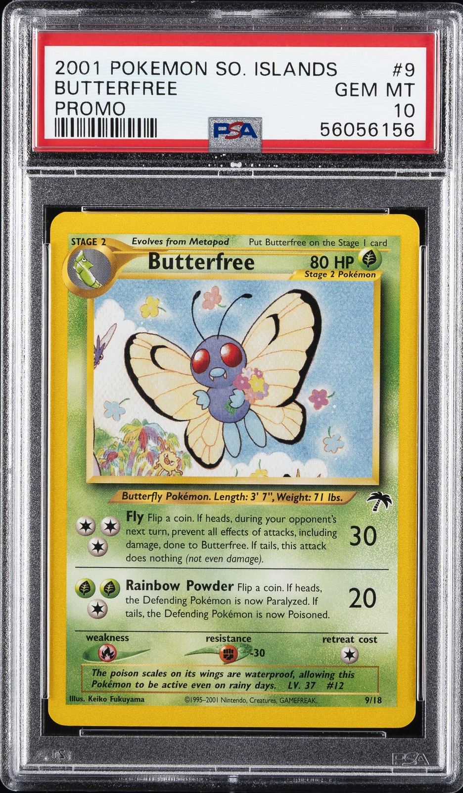 2001 POKEMON SOUTHERN ISLANDS PROMO #9 BUTTERFREE PSA 10
