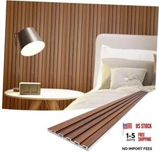 Slat Wall Panels, WPC Soundproof 3D Wall Paneling for 96 x 6 x 0.3 inches Teak