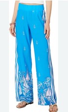 Lilly Pulitzer Bal Harbour Palazzo Lunar Blue Pants Size Size XL 128 NWT   