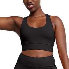 Hanes Originals Women's Bralette, Longline Bra, Pullover X-Large, Black
