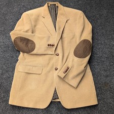 Ralph Lauren Blazer Mens 40 Brown Corduroy Suede Elbow Patches Sport Coat Jacket