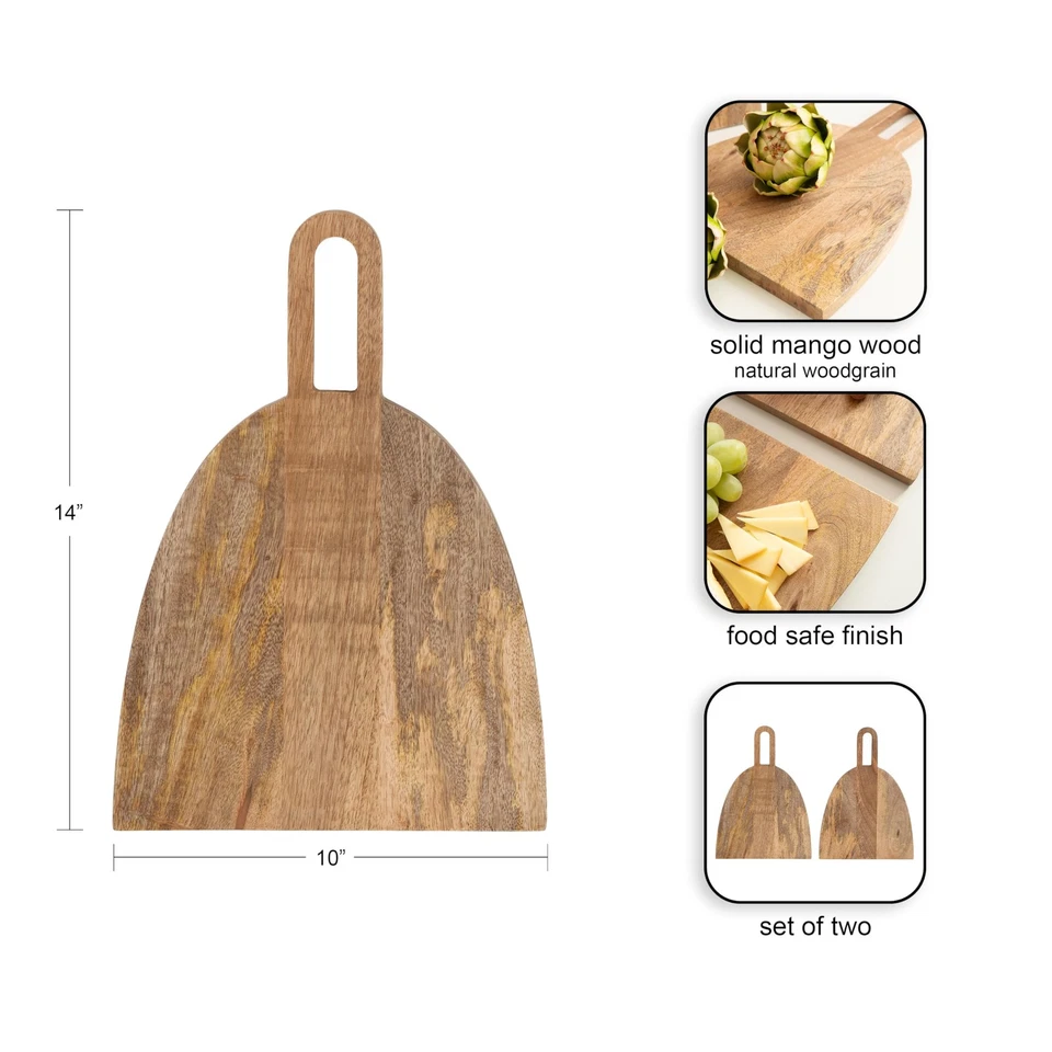 Staven Transitional Two-Piece Serving Boards Set, 14 x 10, Set of 2, Natural ... - Image 2 of 4