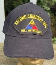 Vintage 2nd Armored Division Hell on Wheels US Army Baseball Hat Adjustable