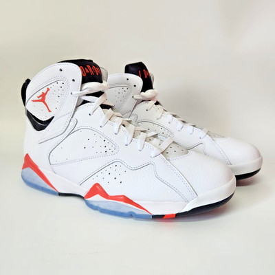 Air Jordan 7 Retro Mens Size 9US 8UK White Infrared Edition High Retro Sneakers