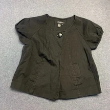 SANDRO Sportswear Women's Jacket Size S Black Short Sleeve Cropped Casual Chic