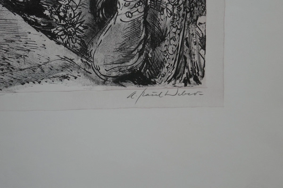 A. Paul Weber, Original Lithographie 1967, signiert, Freundschaftspakt