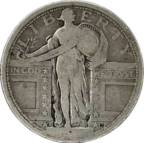 1917-S Type 1 Standing Liberty Silver Quarter in a SAFLIP® - VG- (Good+)