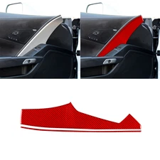 2xReal Soft Carbon Fiber Inner Door Panel Decor Cover Trim For Corvette C7 14-19
