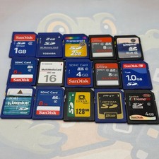 LOT of 15 Various SD Cards Brands Include Sandisk Lexar - Untested - GC774