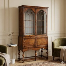 Antique Showcase Chippendale Style Walnut Italy XX Century Original