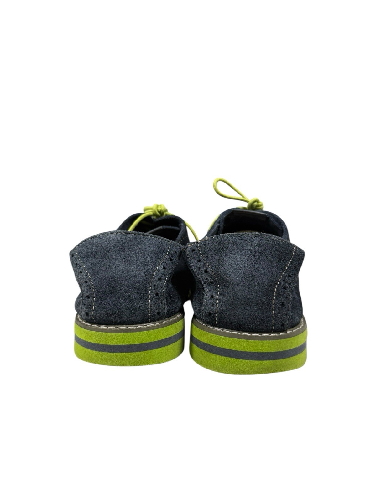 SAOLA FLORSHEIM SCARPE A CODA DI RONDINE blu scamosciato DERBY suola Chartre taglia 12M 14115 492