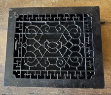 Antique 13-13/16" X 11-7/8" Cast Iron Grate