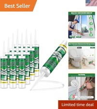 Silicone Sealant Caulk Waterproof Clear 12 Pack 10.1 oz for Home Bathroom Kit...