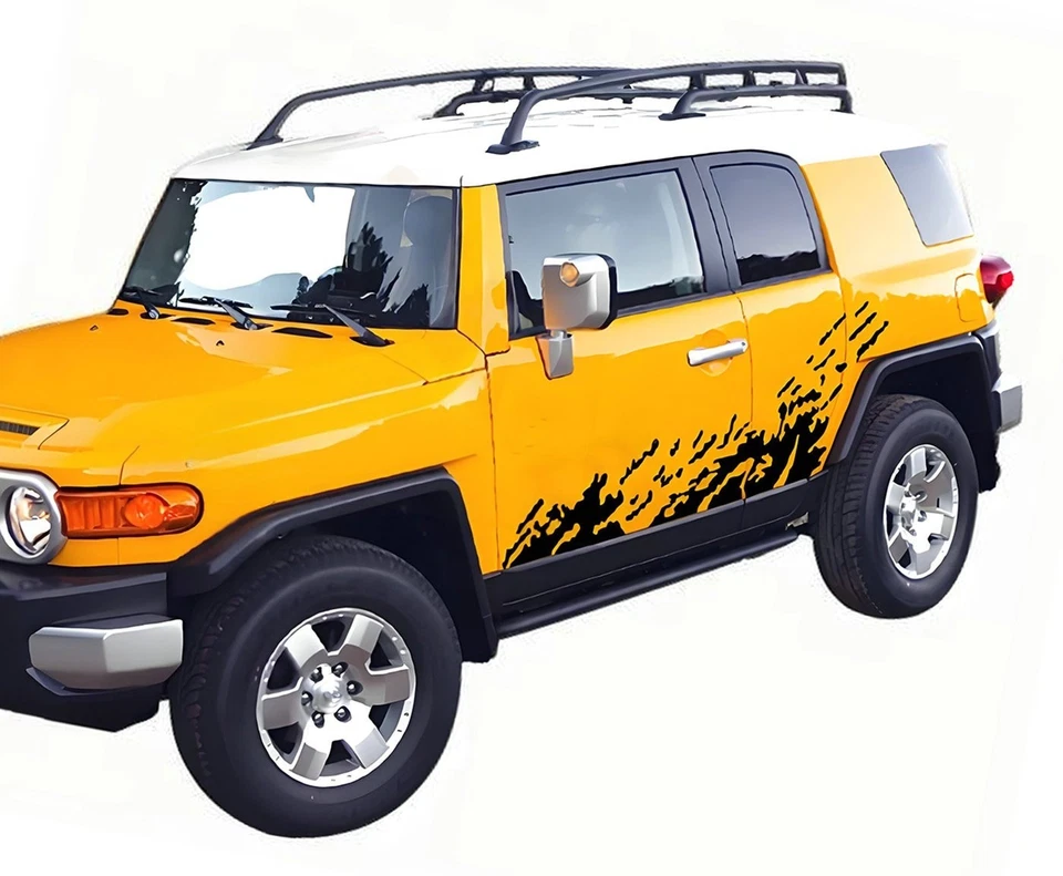 Calcomanías adhesivas para puertas laterales con gráficos de salpicaduras de barro para Toyota FJ Cruiser Foto 3 de 4