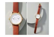 Rare Vintage Bi-Coastal two timezone watch Brown and Gold by La Mer Collections 