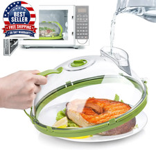 Microwave Cover for Food Clear Microwave Splatter Cover with Water Steamer and H