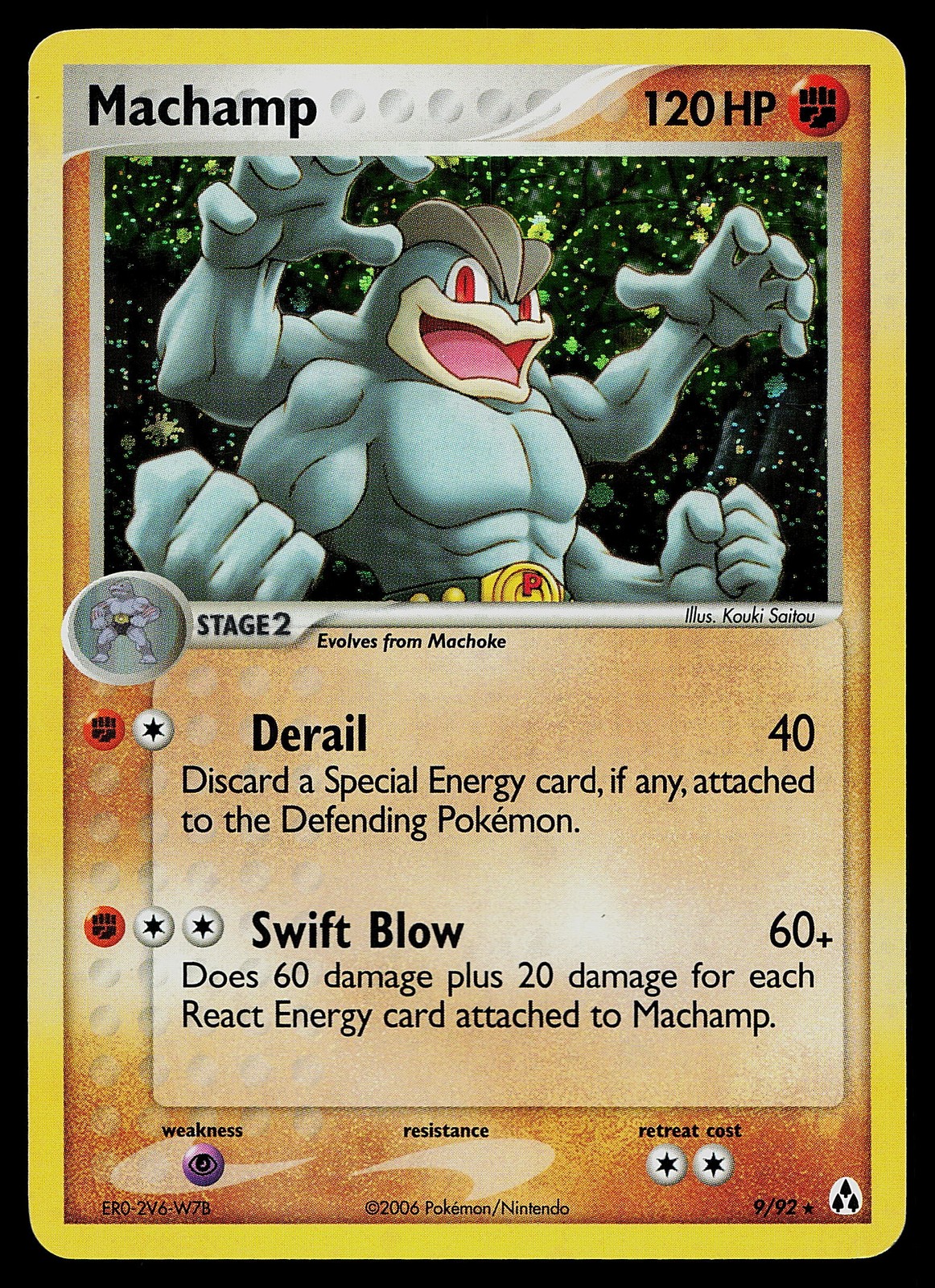 Pokemon Card - Machamp Legend Maker 9/92 Holo Rare