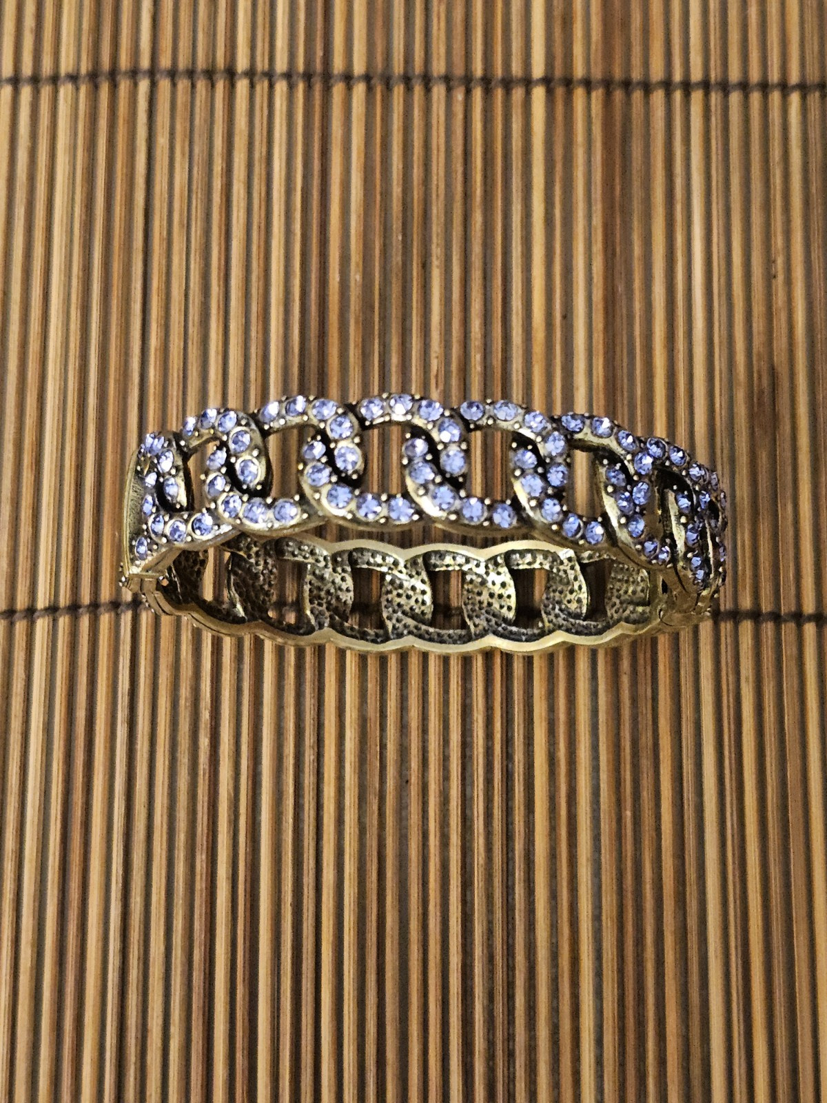 Heidi Daus Rhinestone Hinged Bangle Bracelet (Vin… - image 1