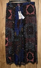 NWT JOHNNY WAS XXL Axelle Nava Burnout Velvet Patchwork Wide Leg Pull On Pants