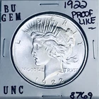 1922 P BU GEM PEACE SILVER DOLLAR UNC MS+++ U.S. MINT RARE COIN 8769