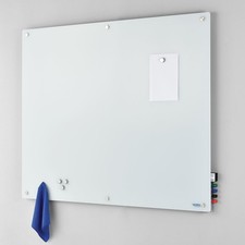 Global Industrial 60"W x 48"H Magnetic Glass Whiteboard White