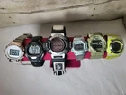 Lot Of 6 Digital Watches-Vintage Casio Pro Trek PRT-40 Timex, NEEDS REPAIRED