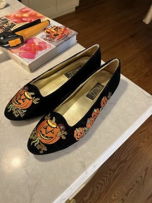 Pritzi  Women's Flat Pointed Toe Size 8 Pumpkin Halloween Holiday Shoes