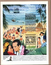 MUTINY ON THE BOUNTY 1962 Marlon Brando Original Vintage Color Movie Promo Ad