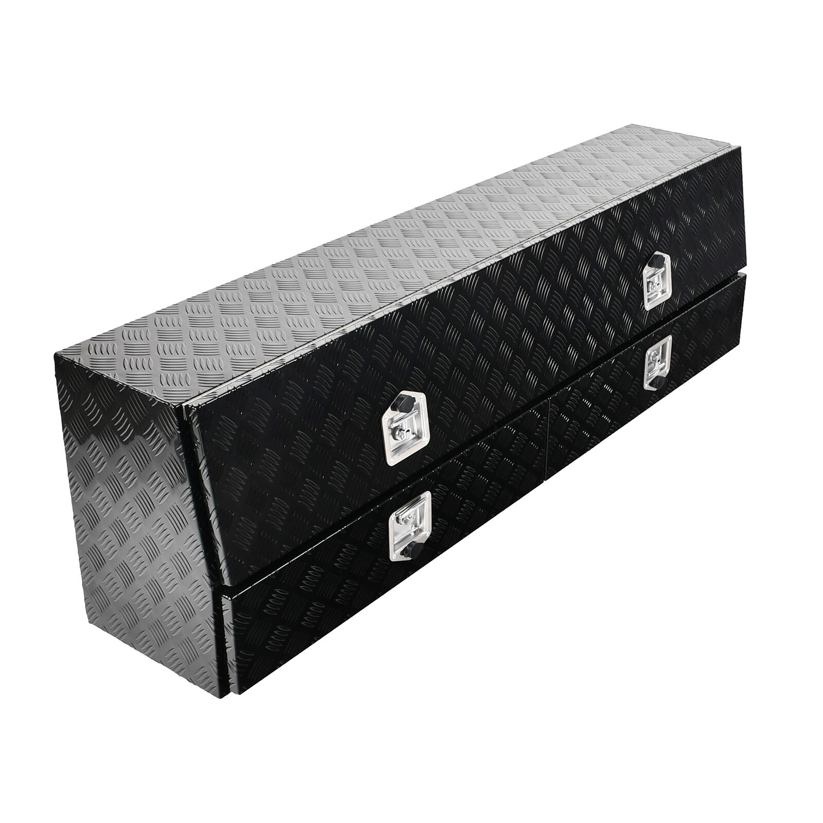 72 Inch Aluminum Contractor Truck Tool Box w/ 2 Lower Drawers Storage Toolbox