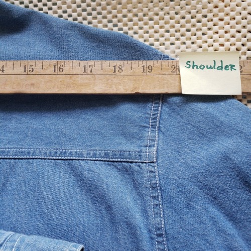 Quizz Again Noah's Ark Shirt Women Small Blue Chambray Long Sleeve Embroidered - Picture 6 of 10