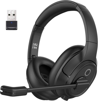 NEW EKSA Telecom AI-POWERED ENC WIRELESS HEADSET H6 - 30 Hours Talk & 33ft Range