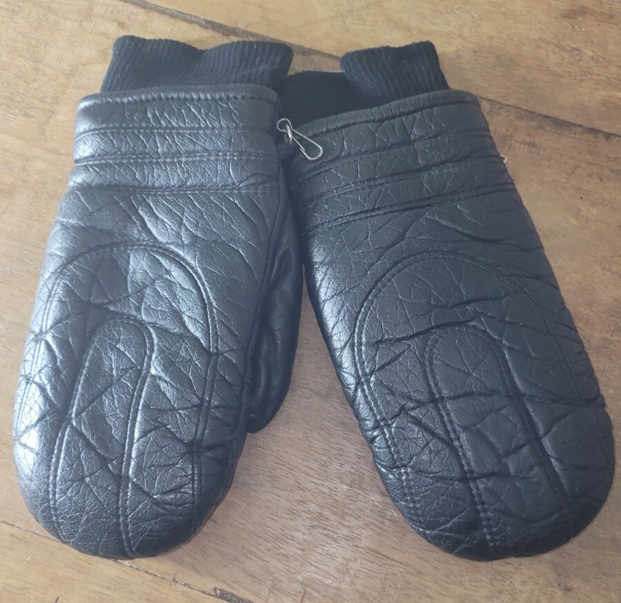 Vintage Saranac Calf Skin Leather Men's Snowmobile Mittens S Thinsulate