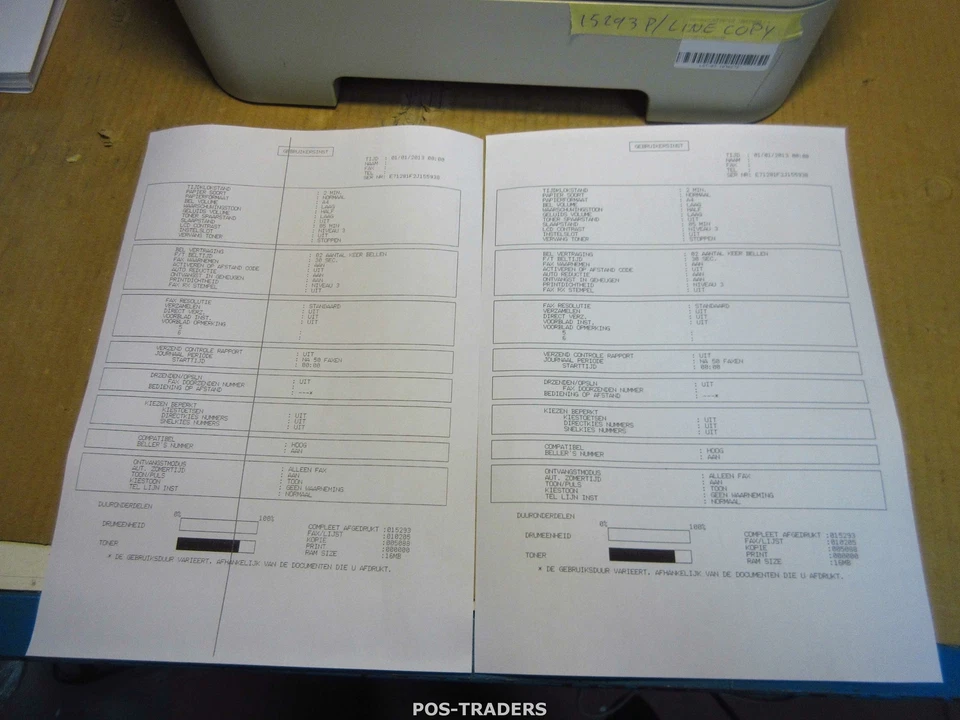 Brother FAX-2840 A4 Mono B/W Laser Fax Machine 15293 PRINTS - LINE ON COPY - Bild 2 von 4