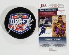ANTON LUNDELL SIGNED FLORIDA PANTHERS NHL DRAFT PUCK W/ JSA CERT  
