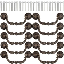 10 Pack Vintage Drop Bail Dresser Drawer Pull Antique Bronze Cabinet Handle Knob