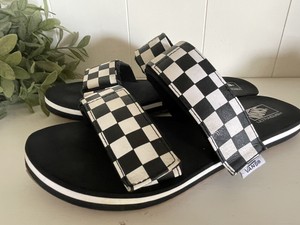 vans cayucas checkerboard womens slides