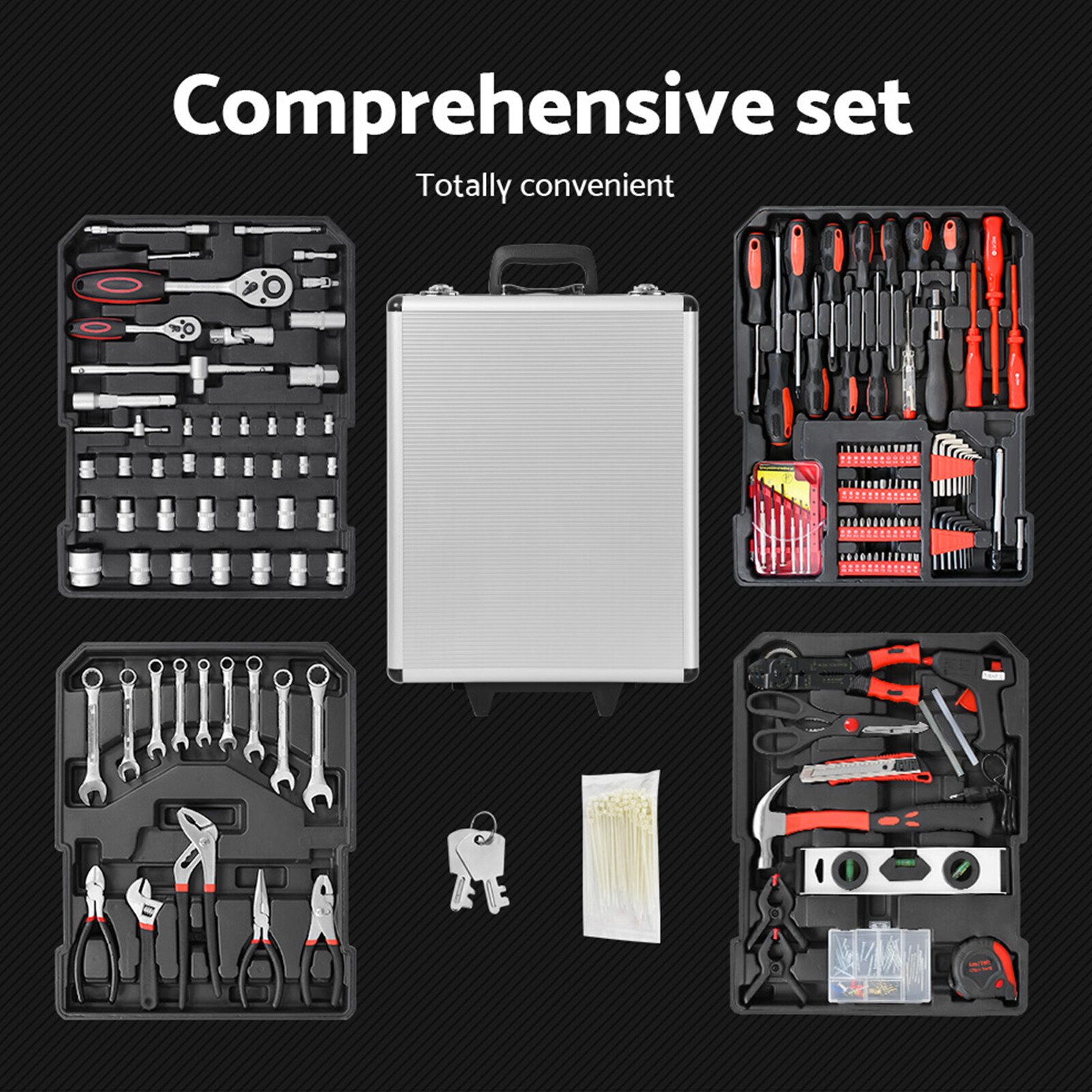 1000pcs Tool Box 4 Tier Trolley Tool Set Portable Tool Kit DIY Hand