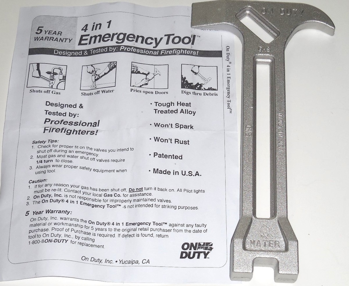 HOLEPU 4-in-1 Gas & Water Shut-Off Wrench – Emergency Tool With Non-Sparking Alloy, Pry Bar Function