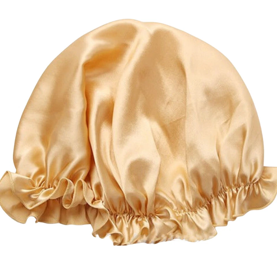 Gorra para dormir de seda morera con cordón elástico, gorro para el cuidado del cabello, sombrero de ducha M/L/XL Foto 4 de 4