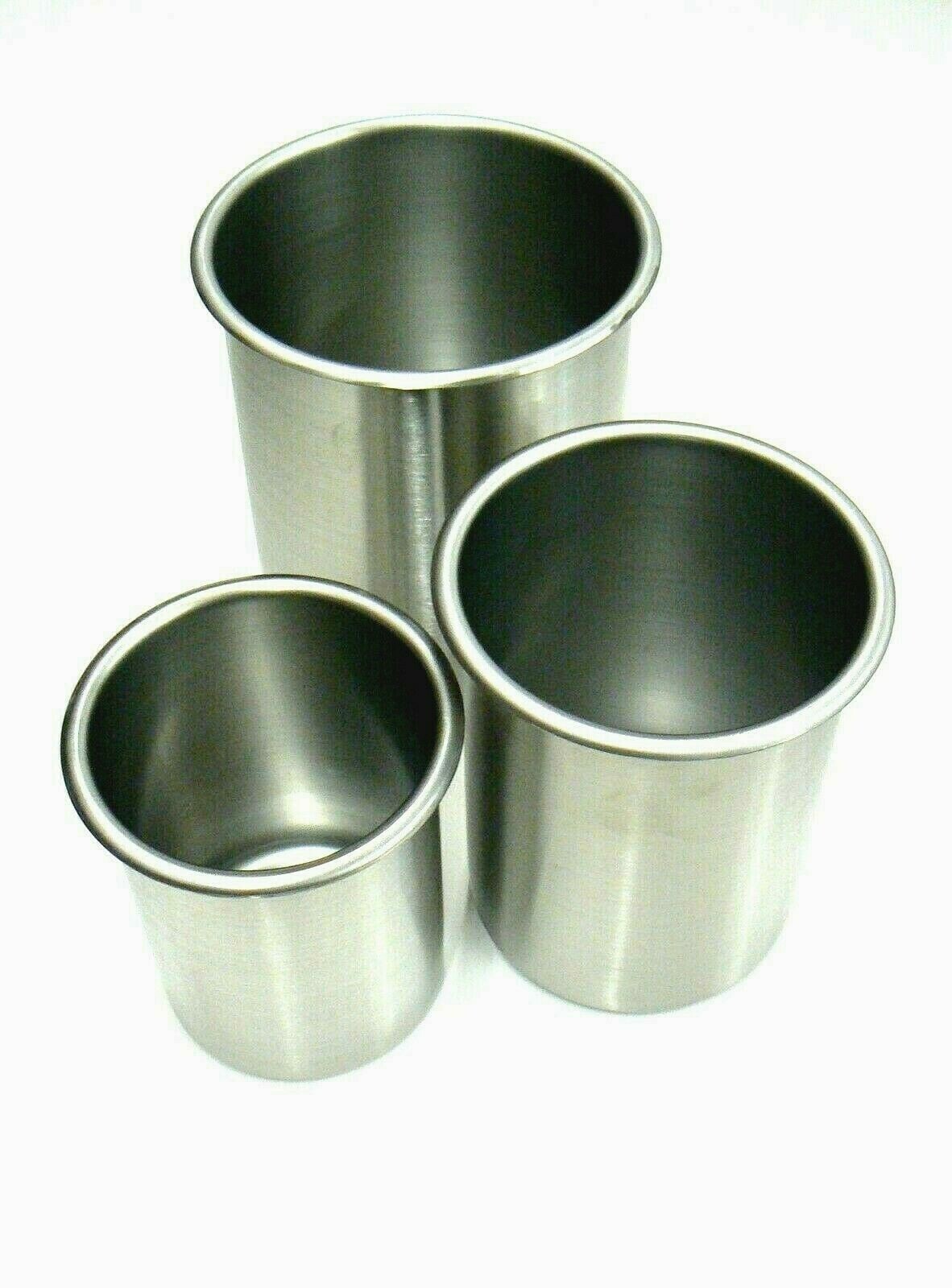 Stainless Bain Marie Pots Set 3 Sizes Stainless Steel Beakers