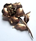 Antique GORGEOUS LARGE Rose Gold Hallmarked Diamond Crystals Brooch Jewelry 5787