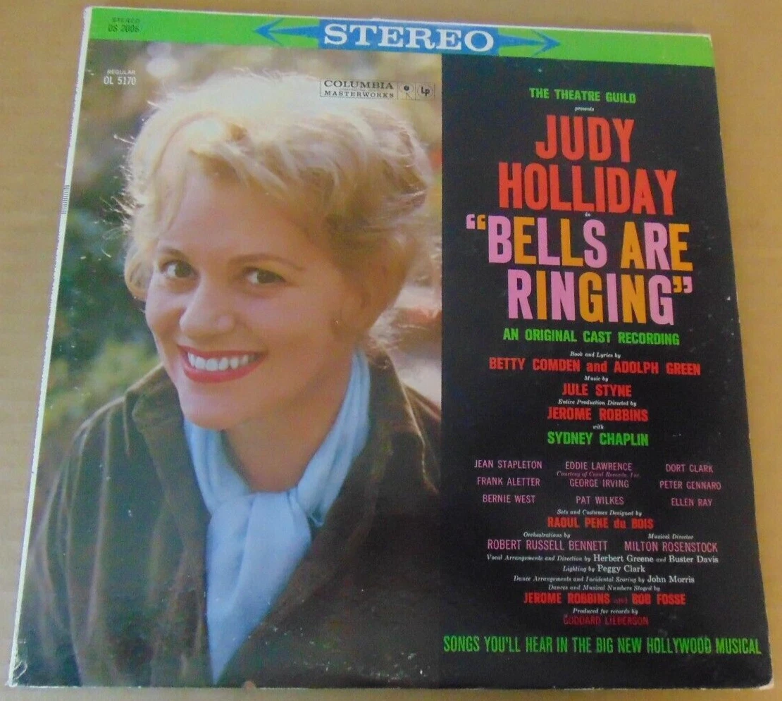 33RPM 2 LPs Judy Holliday, Betty Comden (mono + stereo) Bells are Ringing, V+ E-