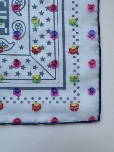 NEW Hermes Sangles Zig Zag a Pois Rainbow Chiffon Silk Scarf Plumetis Jamin 60cm - Picture 5 of 13