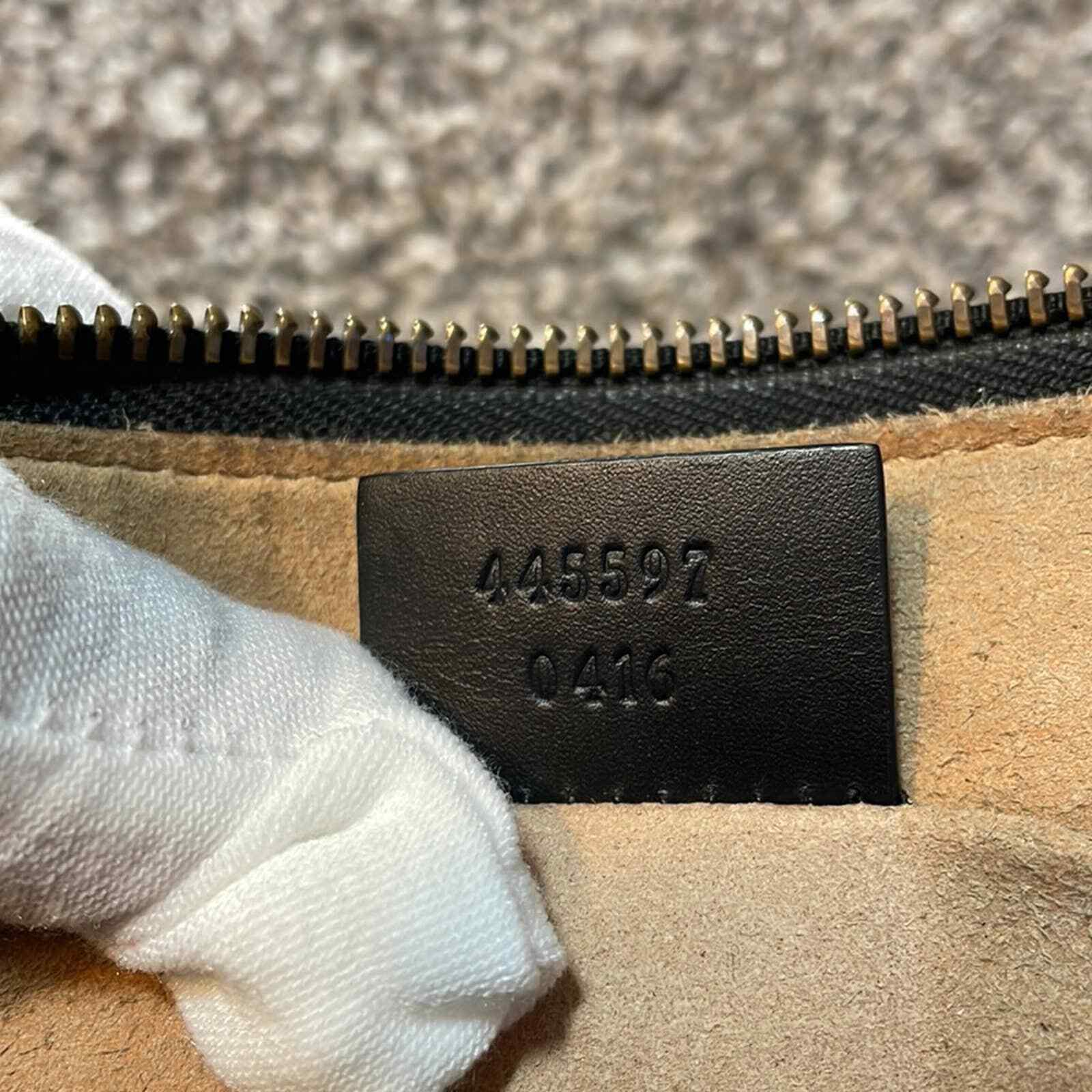 Authentic GUCCI black large leather ghost clutch … - image 6