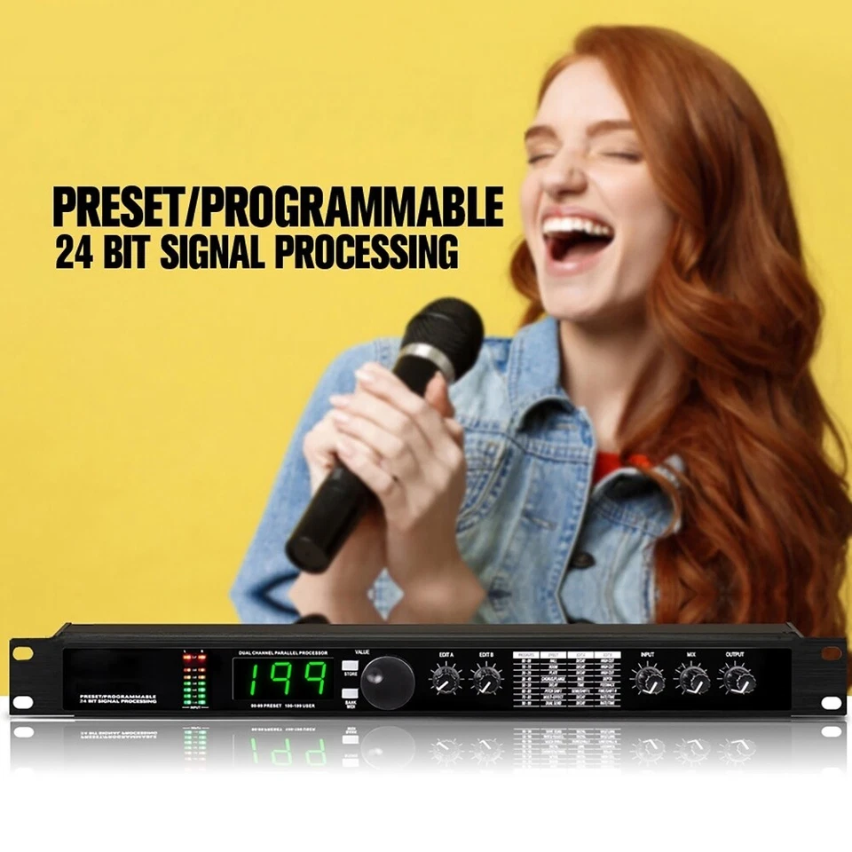 Gax-4II Pro Digital Reverb Multi Effect Dsp Processor Audio Equalizer Vocal Mic - Image 2 of 4