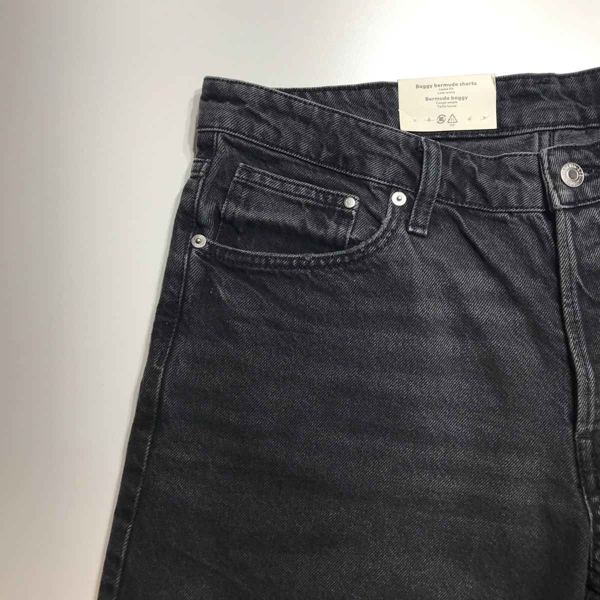 ★MUCENT★ Blando Bermuda Denim Half Pants Unisex Black Blue 23e4fba0a05238f59f1efab5d87f5b