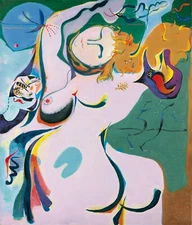 ANDRE MASSON Art Poster or Canvas Print "FEMME ATTAQUÉE PAR DES OISEAUX"